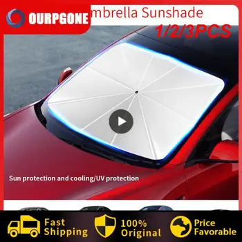 1/2/ 3ШТ Слънцезащитен чадър На Предното стъкло на автомобила С защита от uv, козирка, сенника на предното стъкло, капак за модел на Tesla