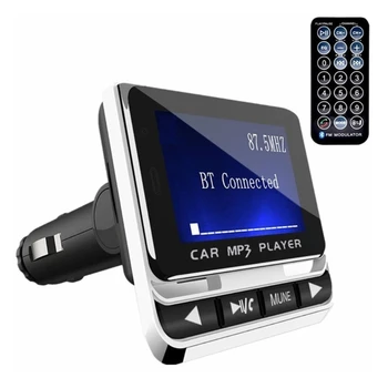 1,44-инчов Bluetooth-съвместима с MP3 плейър, безжичен FM трансмитер, радиоадаптер, авто дистанционно управление USB