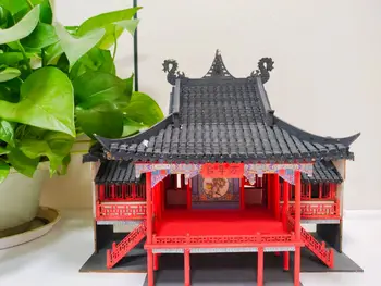 1:50 Китайската Архитектурен Модел на Сградата Миниатюрна Дървена Къща произведената у Дома САМ Assembly Model kit Дървен Конструктор