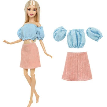 1 Комплект Модерен куклен рокли за кукли Барби, скъпа пола, потник без презрамки, ежедневни облекла за момичета, аксесоари, 30 см, детска куклена къща, играчка
