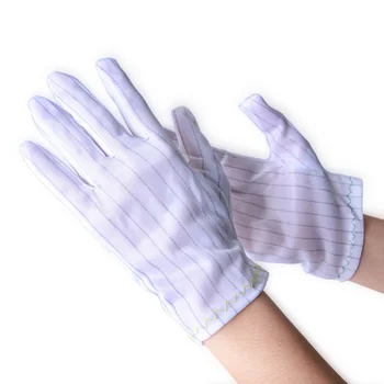 10 Чифта ръкавици Унисекс от антистатичен плат, бели ръкавици за индустриална сигурност ESD