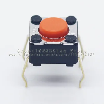 10 бр., B3F-1005 лот, Оранжева корона ключ 6x6x4,3 мм, на РАЗСТОЯНИЕ. (ВКЛ.) 2,55 N 250gf 6*6*4.3 мм 4-пинов микропереключатель, Сензорен бутон на мишката, тактилни ключ