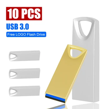 10 бр./лот USB 3.0 Флаш памет 64 GB 32 GB Флаш памет Mini Memory Stick Стик 128 GB 16 GB U-диск, Флаш-диск за палеца Безплатен Подарък С Логото на