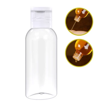 10 бр. прозрачна пластмасова празна бутилка за дезинфектант за ръце с панти капак, контейнер за многократна употреба, преносим опаковка шампоан, лосион, козметика
