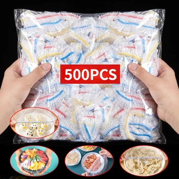 100/200 / 300шт Цветна опаковка от сарана, за Еднократна употреба капак за хранене, Пластмасова торбичка за съхранение на пресни плодове, Кухненски принадлежности