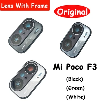 100% Оригинален Притежателя на рамката на обектива Poco F3 делото Задната камера Стъклен обектив С капак Рамката С лепило За Xiaomi Poco F3