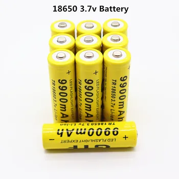 100% Оригинална батерия 18650 3,7 В 9900 mah, литиево-йонна акумулаторна батерия за led светкавица, едро и дребно + USB зарядно устройство