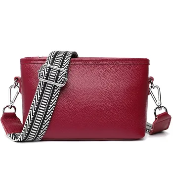 100% естествена кожа чанта за жени плътен луксозен портфейл от телешка кожа Crossbody чанта дамска мода чанти скитници чанта