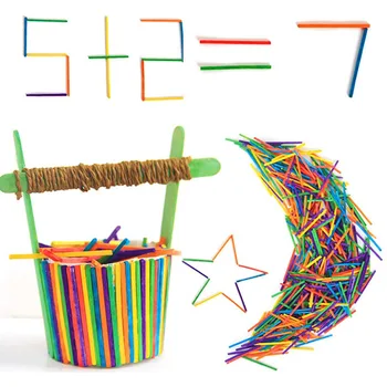1000 Разноцветни клечки Кибрит Детски играчки-пъзели за ранно образование, материали за производство на 