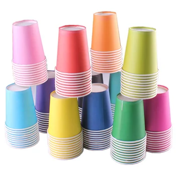 10ШТ Едноцветни Еднократна употреба хартиени Чашки за Партита, Чашка за сок, за Украса на 