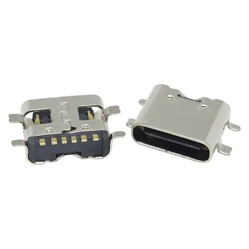 10ШТ Тип-C USB3.1 6P Всички закрепване на SMT Connector за бързо зареждане на Прост интерфейс
