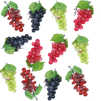 12 Гроздовете на изкуствено грозде, имитиращи Декоративни реалистични грозде фалшив грозде За Сватбен Вино, централно декорация на кухня