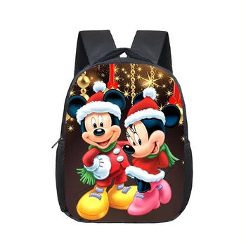 12-Инчови коледни училищни чанти Disney с Мики и Мини Маус за детска градина, детска раница за момичета и момчета, Мультяшные раници