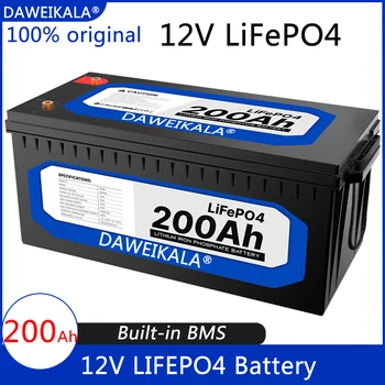 12V 200Ah Литиево-желязо-Фосфатная батерия LiFePO4 Вградената Батерия на BMS LiFePO4 за Слънчевата система RV House Motor Trolling