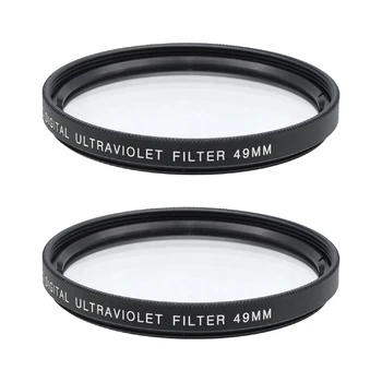 2 бр. Обектив с UV филтър 49 мм, филтър със защита от uv, устойчиви на uv радиация с висока разделителна способност, за обектива на камерата 49 мм