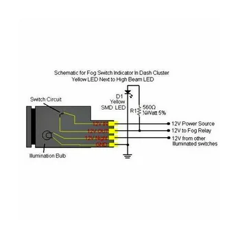 2 елемента 4-щифта бутон превключвател 12V с led предварителни показатели за фарове за мъгла, фаровете, DRL LED Light Bar (33x22 мм)