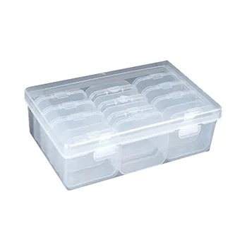 2 опаковане на организаторите за мъниста Прозрачни Мини-пластмасови контейнери за съхранение на мъниста Прозрачна кутия за съхранение с капак