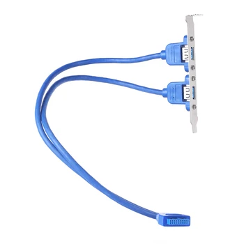 20-Пинов кабел-адаптер с двойна преграда USB3.0 USB 3.0, разширителния скоба за гърба