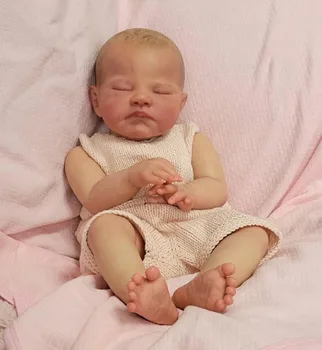 20-инчов Кукла Bebe Reborn, Спящата през Август, Размер на Новороденото Бебе, Ръчно боя, 3D кожата, видимите вени, Истинската са подбрани художествена кукла, играчка