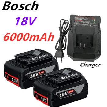 2023 newest 18V Batterie Für Bosch GBA 18V 6,0 Ah Lithium-BAT609 BAT610G BAT618 BAT618G 17618-01 + ladegerät