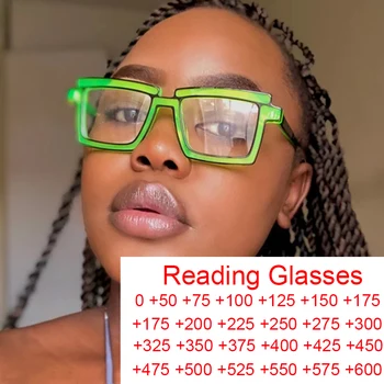 2023 Модни Очила за Четене в стил Пънк Y2K, Мъжки И Женски, Анти-Синя Светлина, Флуоресценцията, Квадратни Очила, Рамки, Прозрачни Лещи, Очила за Комикси