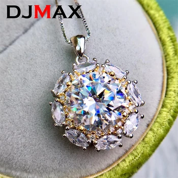 2023 Нов DJMAX Оригинален От 925 Сребро, Цветни Дамски Diamond Верига на Ключицата с Муассанитом 2-5 карата, Диамантена Огърлица за Жени