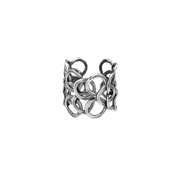 2023 Нов студен стил, малък и популярен дизайн, Ретро-пръстен от сребро 925 проба в кръгла опаковка за жени