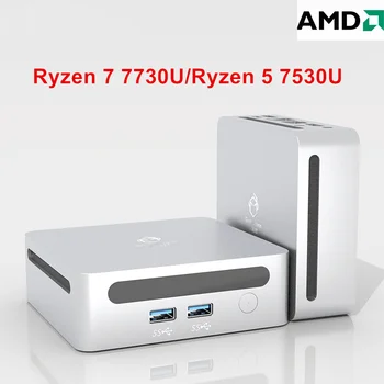 2023 Нова Игра Мини-КОМПЮТЪР AMD Ryzen 7 7730U Windows 11 DDR4 3200 Mhz 2xNVMe Мини Настолен Компютър WiFi6 BT5.2