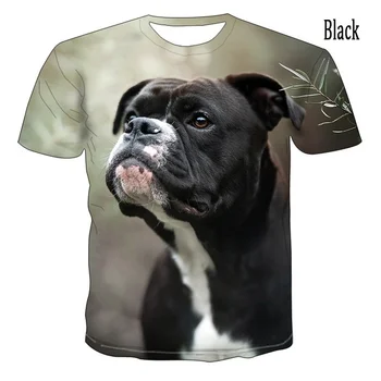 2023 Нова мода 3D Сладък животни Homme Boxer Dog Street Забавни тениски за кучета-боксерки с участието на кученце