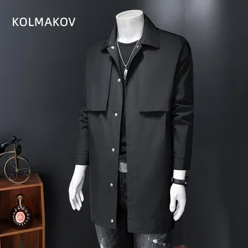 2023 пролетното модно палто, мъжки тренч с високо качество, есенни бизнес ежедневни якета за мъже, Мъжки дрехи пълен размер M-4XL FY107