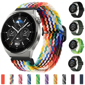 22 мм и 20 мм, Оплетена каишка за Huawei Watch 3/4/GT/2/3/ Pro 46 мм найлонов гривна с линия за Samsung Galaxy Watch 3/4/Classic/5/Pro Band