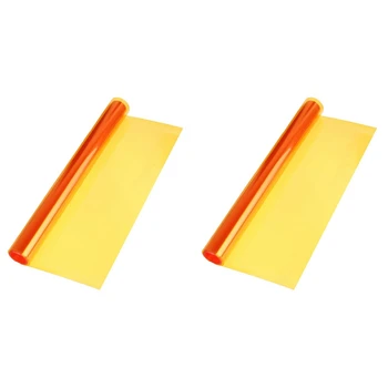 2X Филмова на прожекторите 30 см х 120 см, vinyl автомобили Orange