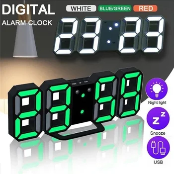 3D Led Цифров часовник с Аларма, Електронни часовници, Стенни Часовници, Висящи часовник, Настолни часовници, USB led Цифрови настолни и Стенни часовници, Домашен Декор
