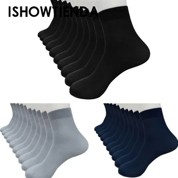4 чифта Копринени чорапи От бамбуково влакно, тънки еластични Копринена Къси Чорапи, Мъжки чорапи, Меки дишащи летни и Зимни за мъже, Лот