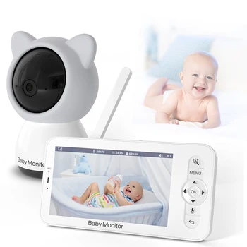 5-Инчов Следи Бебето Камера Аудио Бавачка Безжична Видео Телефон За Нощно Виждане 2 Пъти Разговор Видео На Бебето Следи Babyphone