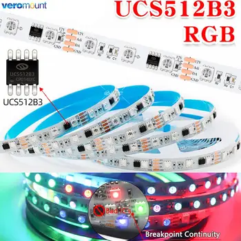 5 М DC 12 В 24 В DMX512 LED Цветен Пиксел Led лента SMD 5050 RGB UCS512B3 Външна IC Непрекъснатост на точка на прекъсване 60/72 светодиода/m на 10 mm PCB