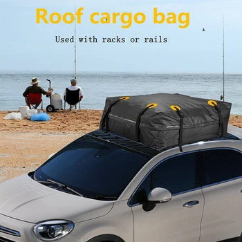 600D Транспортна чанта на покрива на колата, Транспортна чанта, Водоустойчив Универсална Багажная чанта, Кубическая чанта за съхранение на 20 Кубични фута за пътуване, къмпинг, автомобил