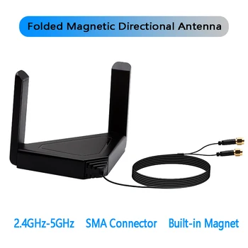 6dBi 120 см RP-SMA Външна Магнитна Антена Двухдиапазонная 2,4 Ghz И 5 Ghz За M. 2 WiFi Карта За настолен PCIe WiFi, Bluetooth, карти на Рутера