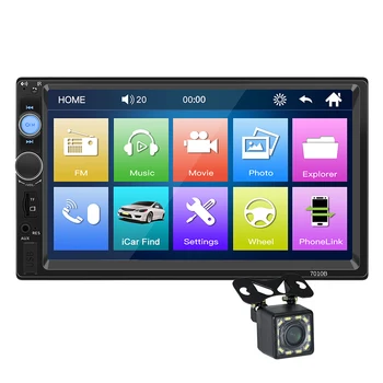7-Инчов HD Авто Радио Bluetooth FM радио Автомобилна Камера за Обратно виждане MP5 Плейър, Преносим Високоговорител Кола Стерео USB TF
