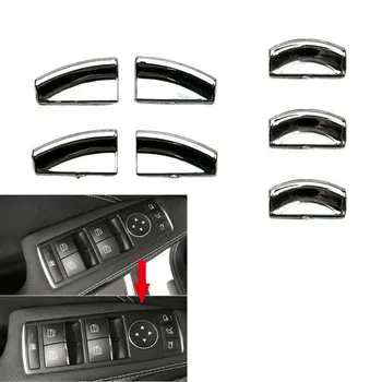 7 бр./компл. Етикети бутона за вдигане на прозорци, декоративни блестящи ABS Хромирани автомобилни Детайли на интериора и аксесоари за Mercedes E W212