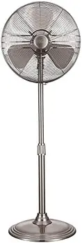 90438z Регулируема 3-високоскоростен външен вентилатор в Ретро стил на стойка, люлка на 80 градуса, 16\u201D, мат 