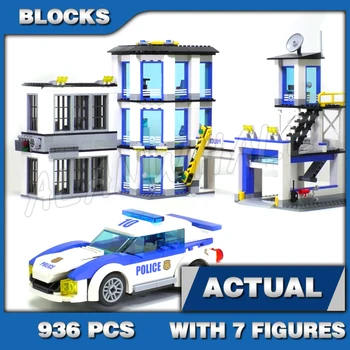 936 бр., градски полицейски участък, колата-преследване, мотоциклет, Измамници, камиони, хеликоптери, 10660 строителни блокове, играчки, съвместими с модела на