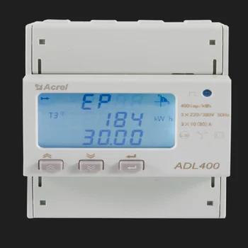 ACREL ADL400, трифазно пълно измерване на електрически параметри, директна връзка 3 *10 (80) A или 3*1 (6) A чрез CT