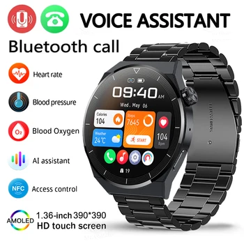 AMOLED Смарт часовници с NFC Потребителски циферблат GT3 Pro Часовници за Мъже с честота на сърдечните съкращения Bluetooth Предизвикателство Водоустойчив умни часовници за Huawei, xiaomi