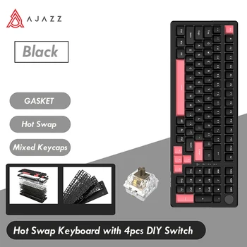 Ajazz AK992 Жичен механична клавиатура за геймъри с льдисто-синя/бяла подсветка Компютърна офис клавиатура blackpink в корейски стил