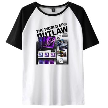 Ateez The World Еп.2, тениска Outlaw, Мъжки Летни блузи, Дамски тениска, Raglan, блузи с къс ръкав, Модни тениски с кръгло деколте, Ежедневни градинска Облекло