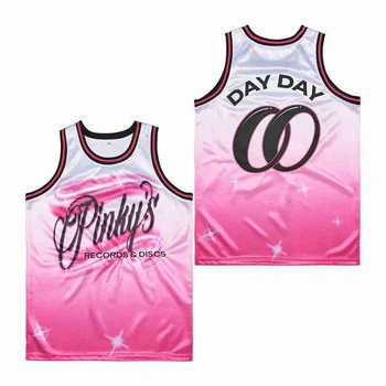 BG Баскетболни потници PINKYS RECORD SHOP 00 Day Day Джърси За шиене и бродерия на Висококачествени видове спорт на открито Хип-Хоп Розово 2023 Новост