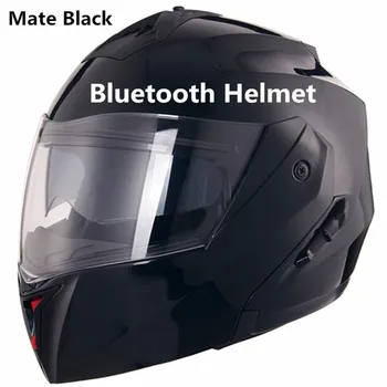 Bluetooth Панти Мотоциклет Шлем Модулен Мотошлем С Вътрешен Сенника, Защитен С Двойна Леща, Състезателни Полнолицевый Точка