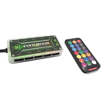 COOLMOON RGB Цветен дистанционно управление DC12V 5A LED RGB Smart Контролер за вентилатори