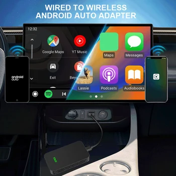 CarlinKit 2Air CarPlay Android Auto Безжичен адаптер, съвместим с Bluetooth, Android Auto AI Box за видеоплеера в превозното средство